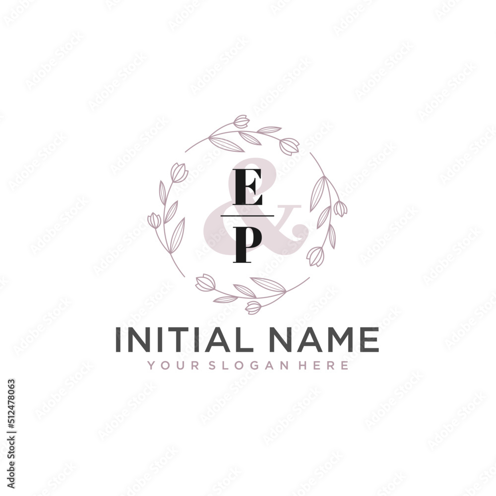 Initial letter EP beauty handwriting logo vector Initial letter EP beauty handwriting logo vector