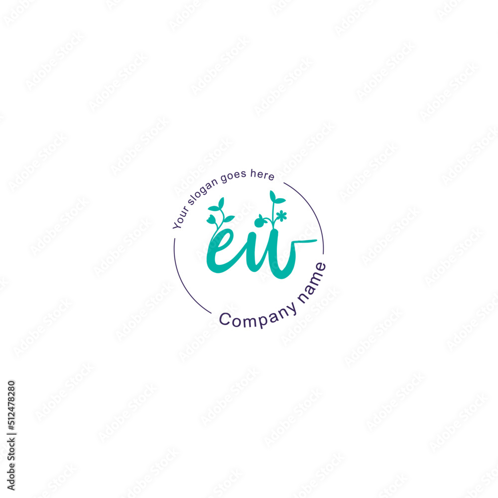 Initial letter EW beauty handwriting logo vector Initial letter EW beauty handwriting logo vector