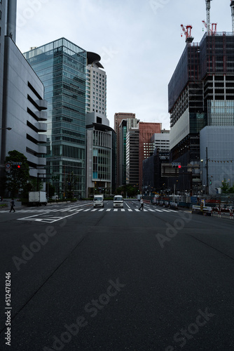 大阪梅田・大阪駅前交差点の西梅田のビル風景