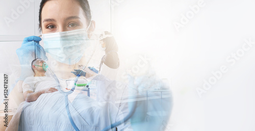 Double exposure of young do...