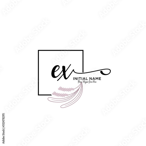 Letter EX  Beauty and fashion logo design vector  Beautiful logotype collection