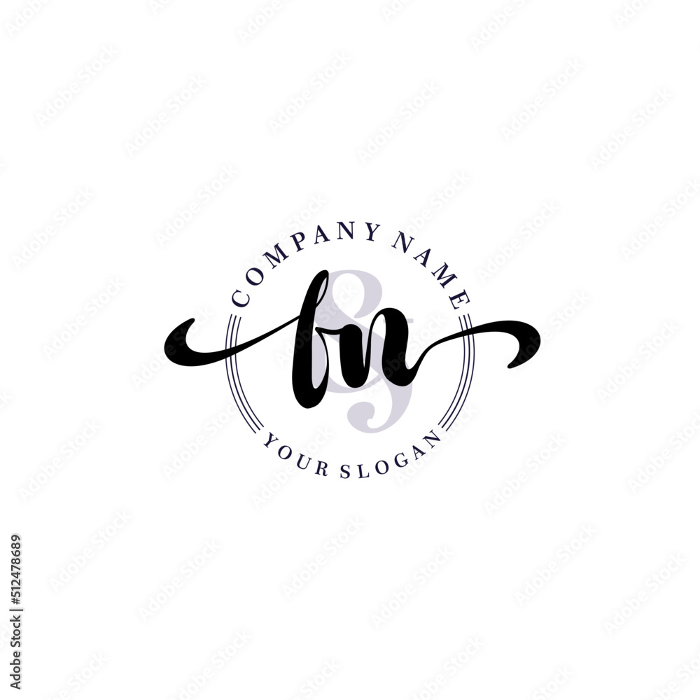 FN Initial handwriting logo vector. Hand lettering for designs. FN Initial handwriting logo vector. Hand lettering for designs.
