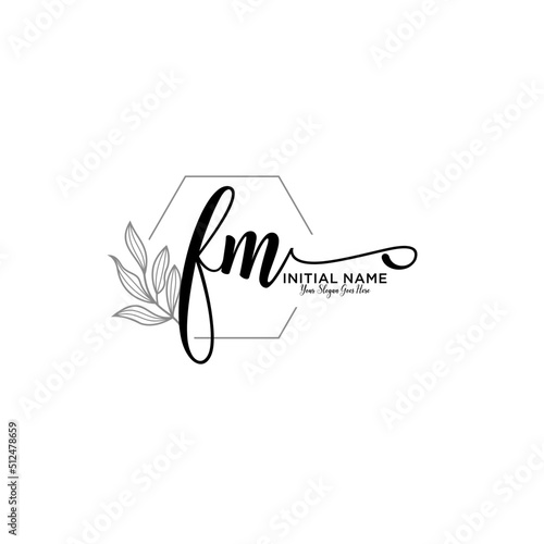 Letter FM, Beauty and fashion logo design vector, Beautiful logotype collection