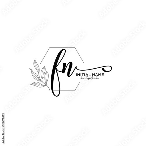 Letter FN, Beauty and fashion logo design vector, Beautiful logotype collection