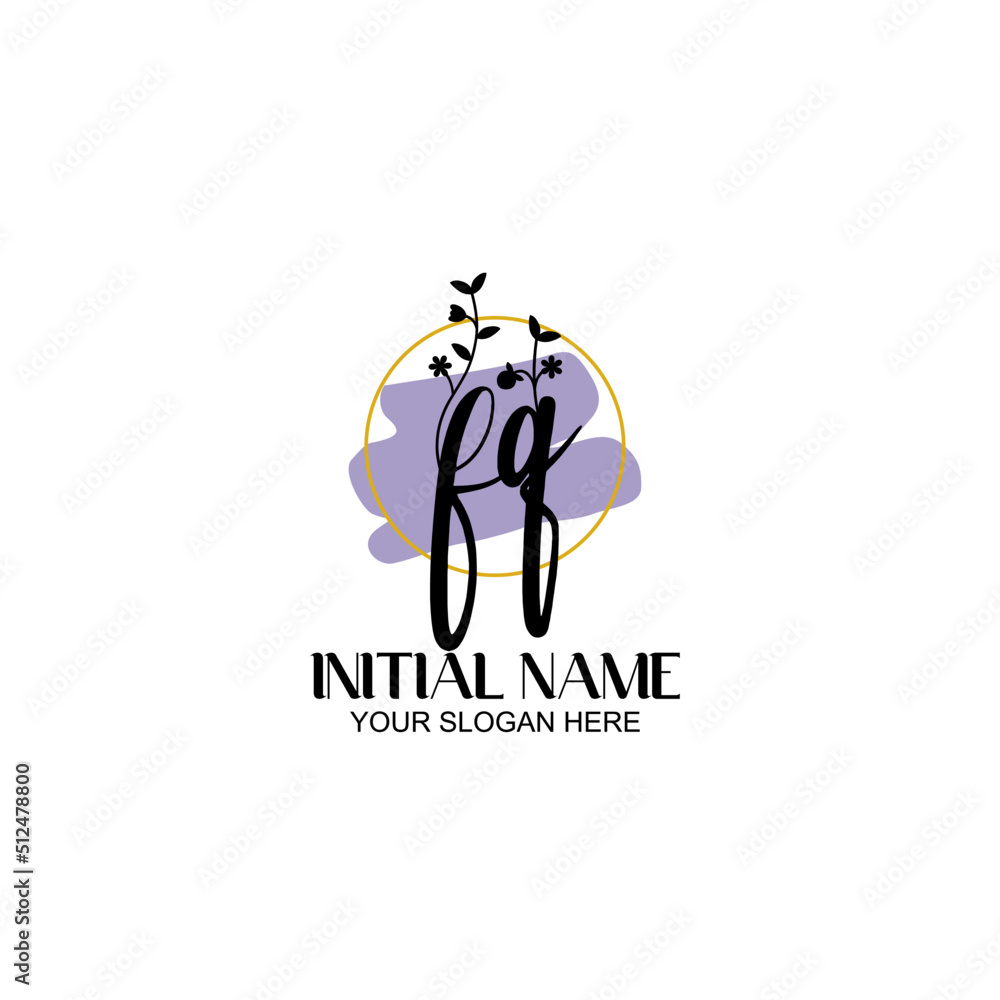 Initial letter FQ beauty handwriting logo vector Initial letter FQ beauty handwriting logo vector