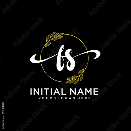 FS Initial handwriting logo vector. Hand lettering for designs.