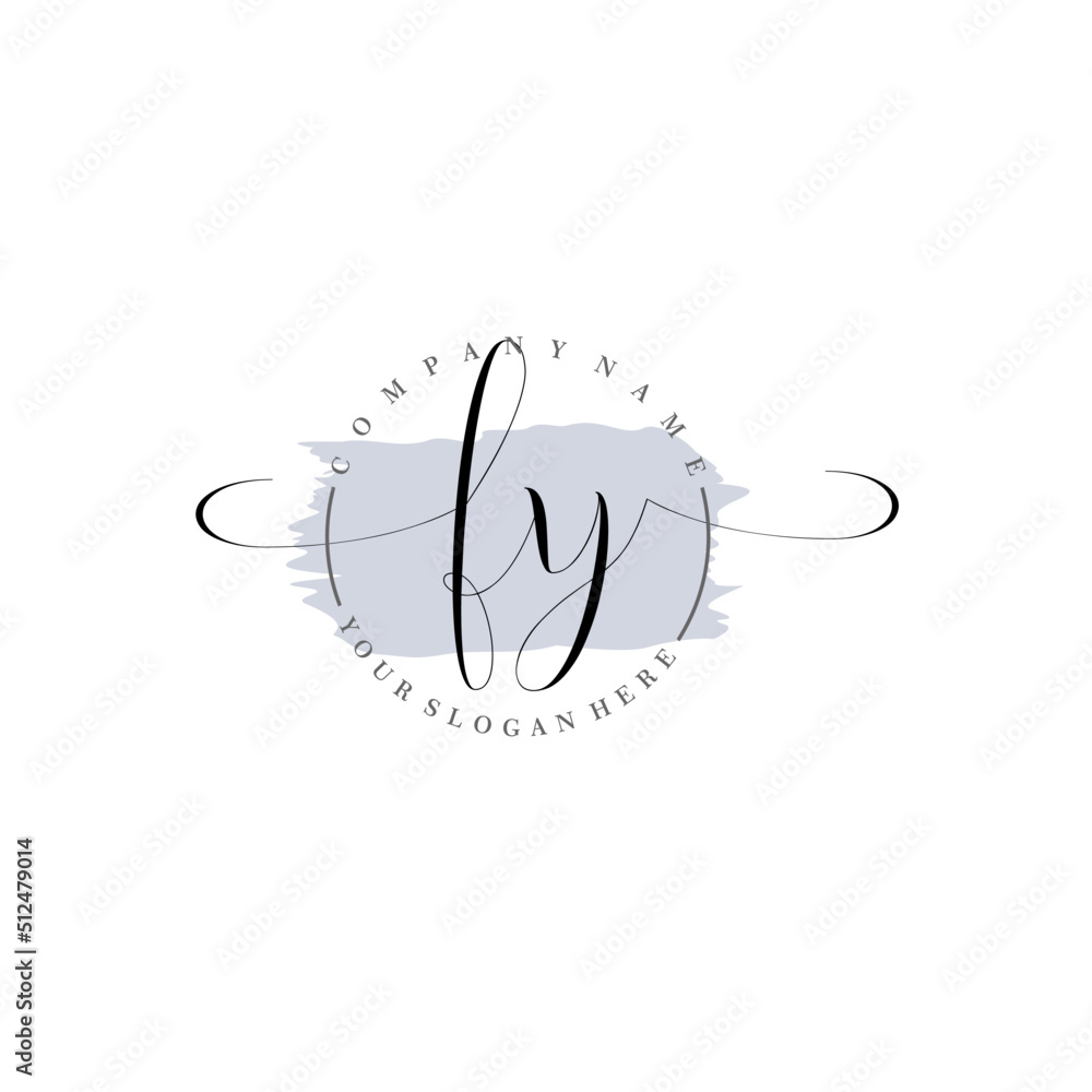 FY Initial handwriting logo vector. Hand lettering for designs.