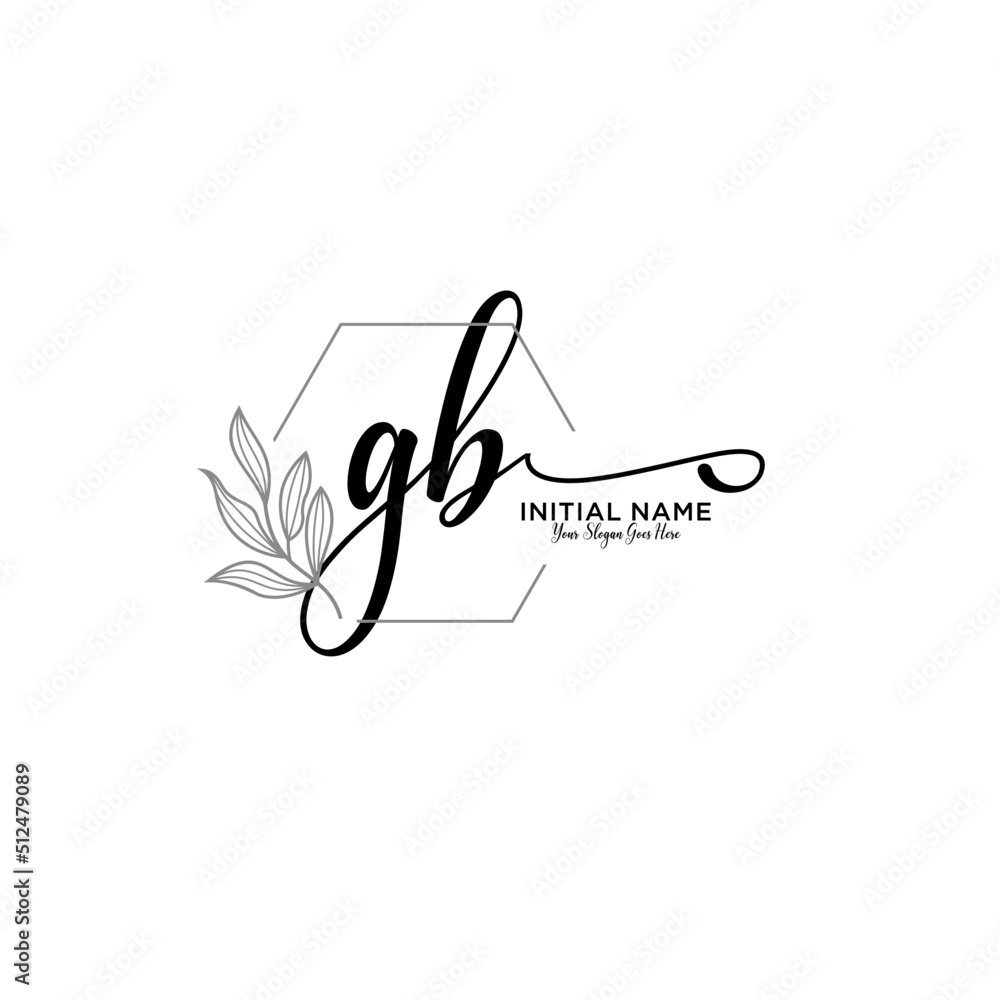Initial letter GB beauty handwriting logo vector Initial letter GB beauty handwriting logo vector