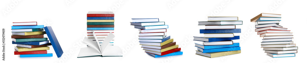 Stacks of books on white background Stacks of books on white background