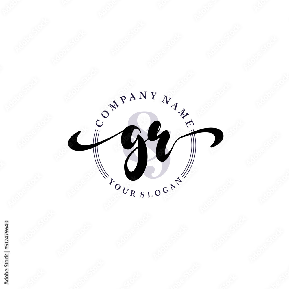 GR Initial handwriting logo vector. Hand lettering for designs. GR Initial handwriting logo vector. Hand lettering for designs.
