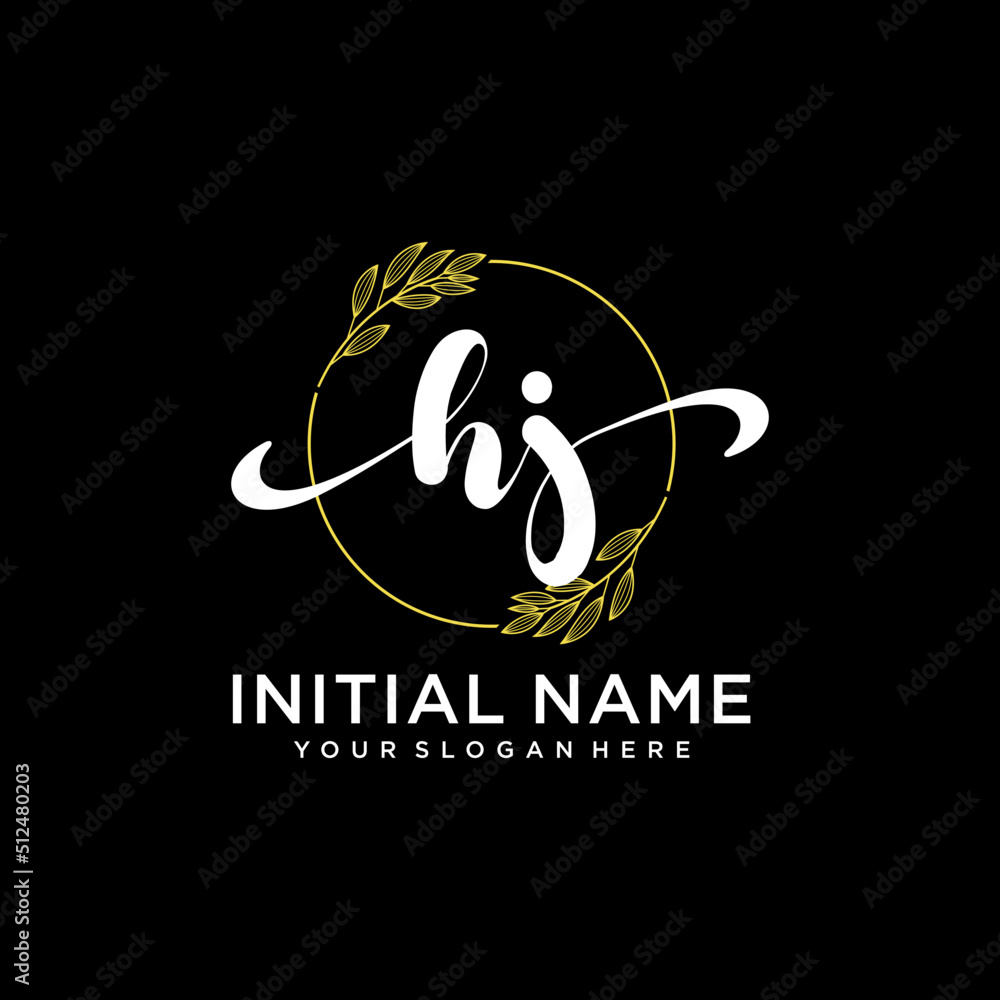 HJ Initial handwriting logo vector. Hand lettering for designs. HJ Initial handwriting logo vector. Hand lettering for designs.