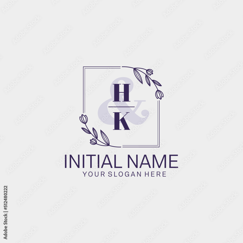 Initial letter HK beauty handwriting logo vector Initial letter HK beauty handwriting logo vector