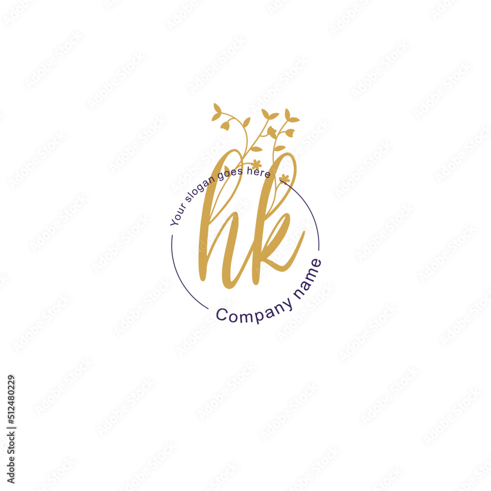 Initial letter HK beauty handwriting logo vector Initial letter HK beauty handwriting logo vector