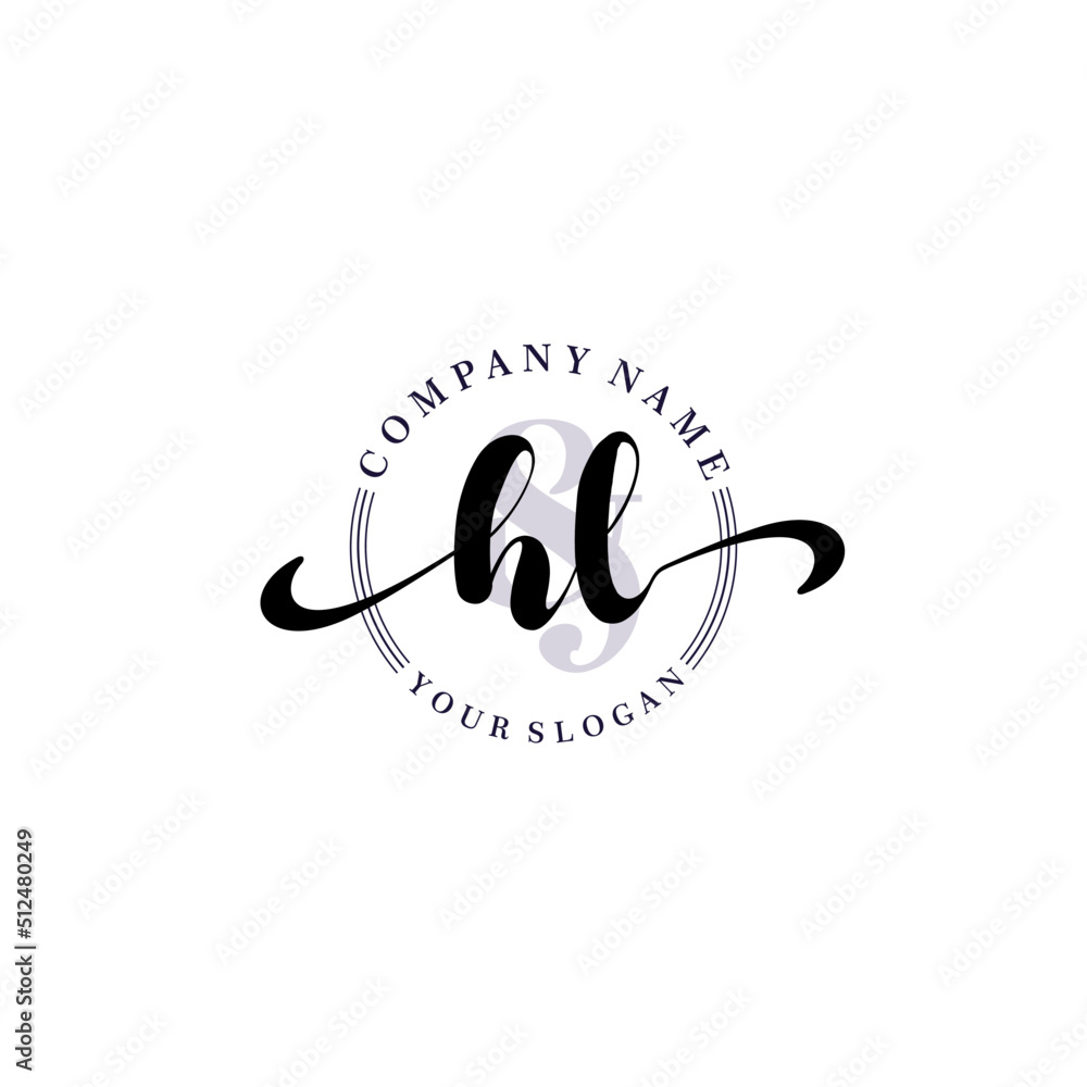 HL Initial handwriting logo vector. Hand lettering for designs. HL Initial handwriting logo vector. Hand lettering for designs.