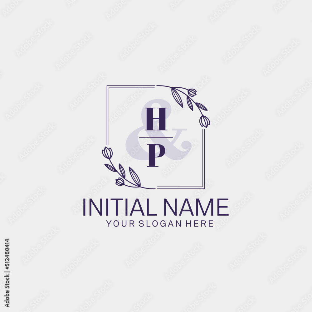Initial letter HP beauty handwriting logo vector Initial letter HP beauty handwriting logo vector