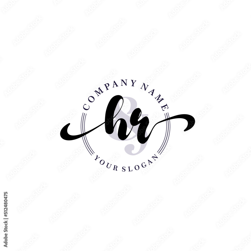 HR Initial handwriting logo vector. Hand lettering for designs. HR Initial handwriting logo vector. Hand lettering for designs.