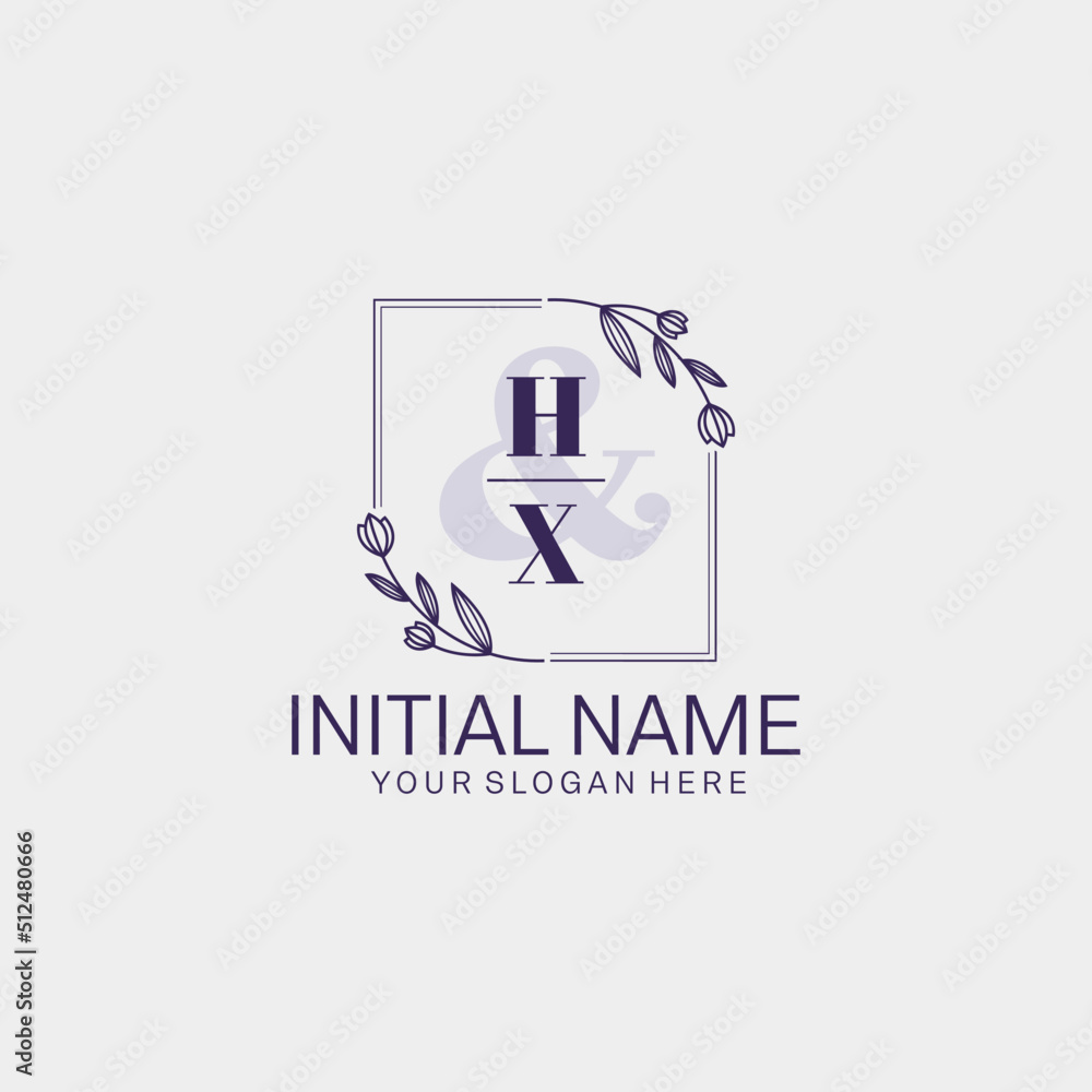 Initial letter HX beauty handwriting logo vector Initial letter HX beauty handwriting logo vector