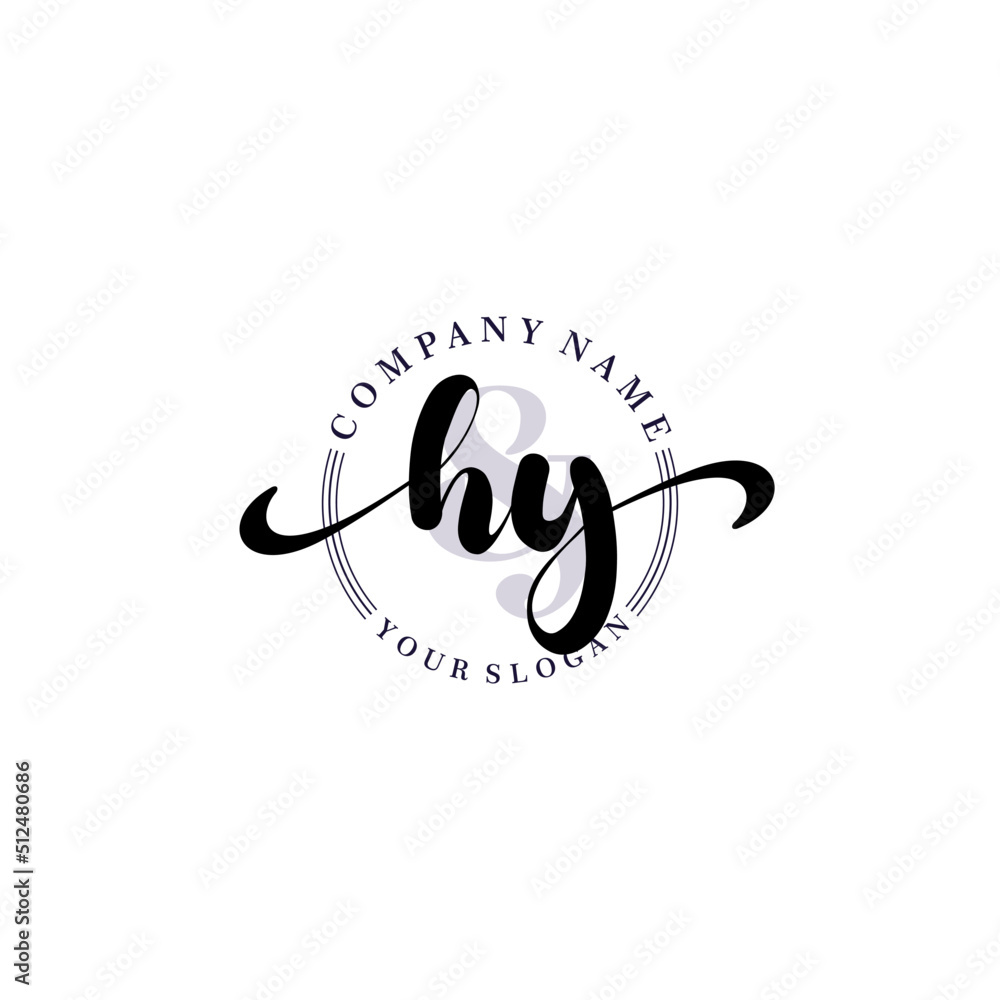HY Initial handwriting logo vector. Hand lettering for designs. HY Initial handwriting logo vector. Hand lettering for designs.