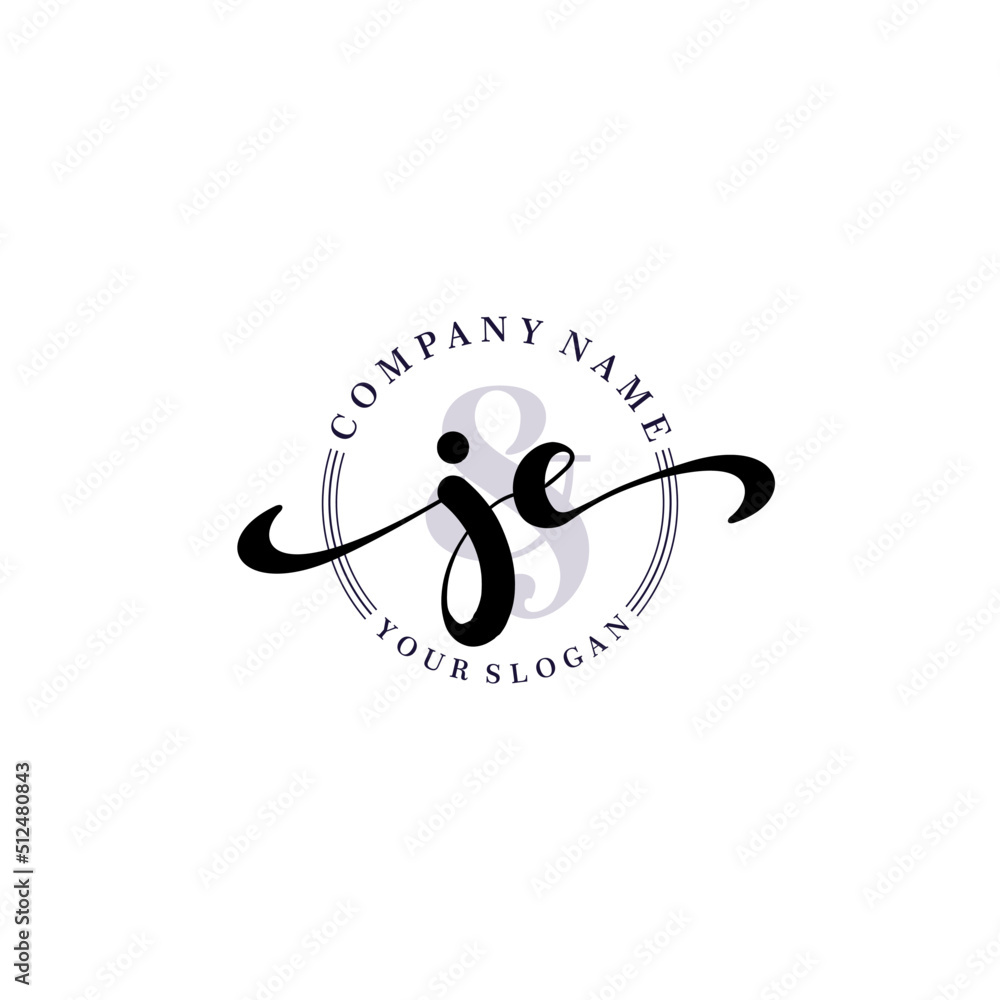 Initial letter JE beauty handwriting logo vector Initial letter JE beauty handwriting logo vector