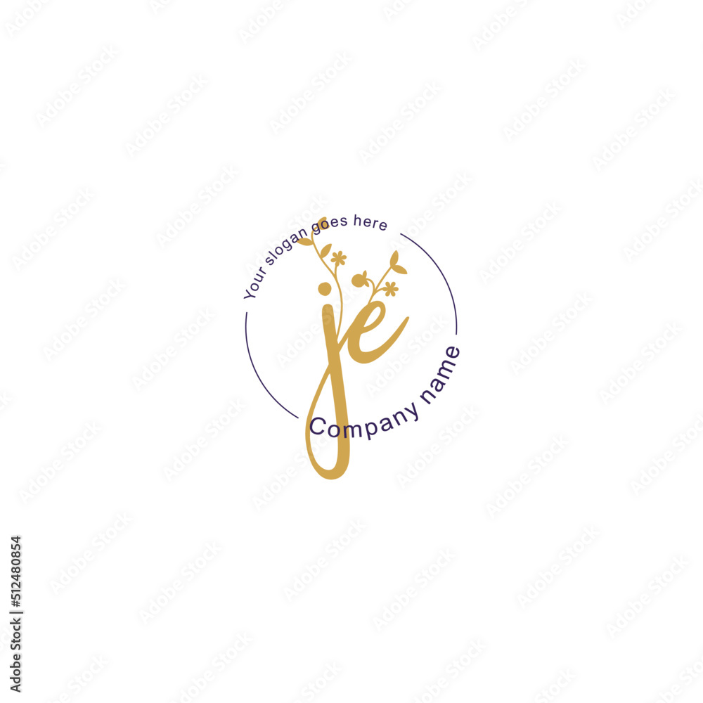 Initial letter JE beauty handwriting logo vector Initial letter JE beauty handwriting logo vector