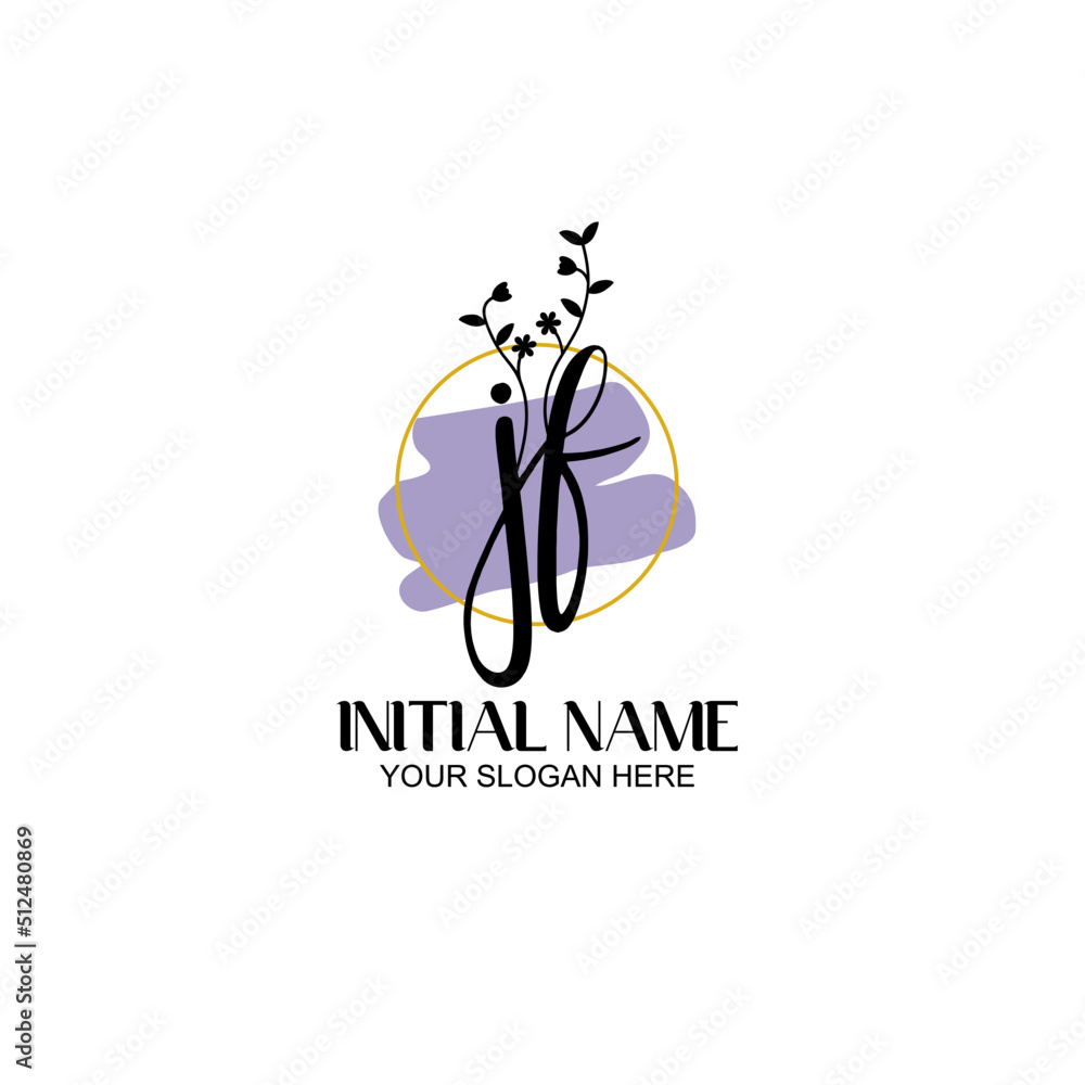 Obraz premium Initial letter JF beauty handwriting logo vector