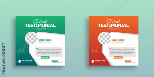 Feedback customer testimonial social media Instagram post template