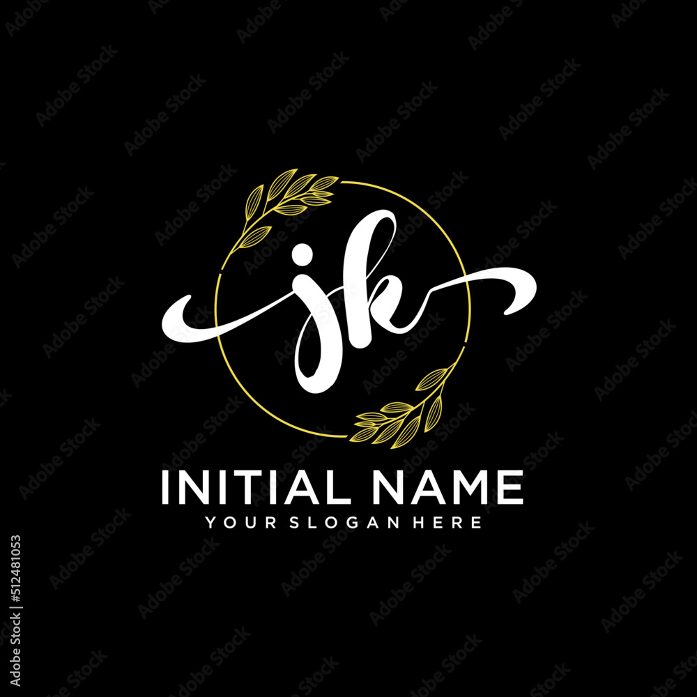 JK Initial handwriting logo vector. Hand lettering for designs. JK Initial handwriting logo vector. Hand lettering for designs.