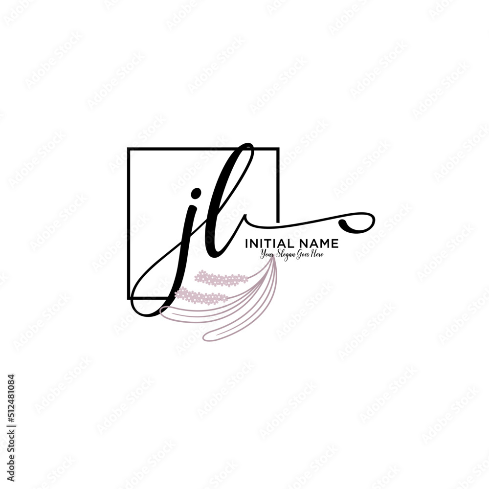 Initial letter JL beauty handwriting logo vector