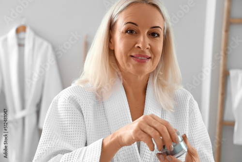 Morning of mature woman app...