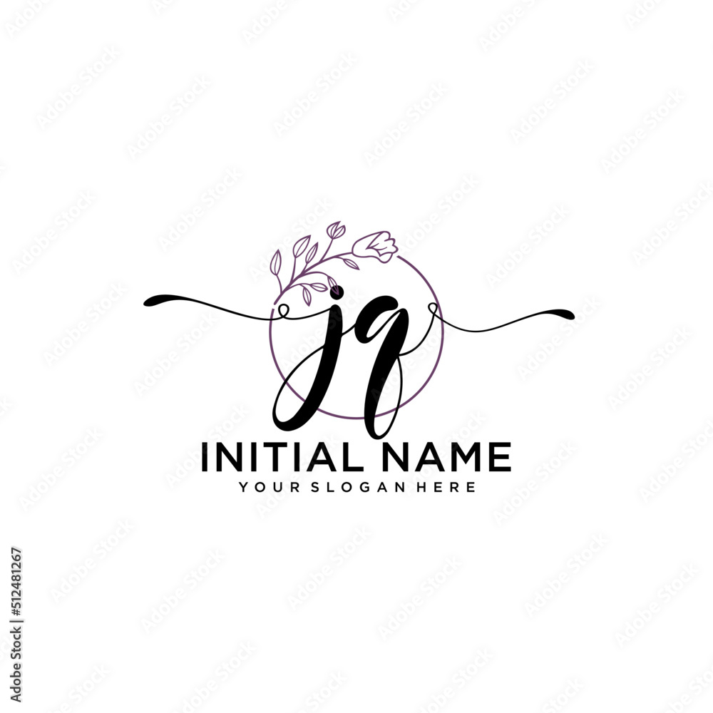 Initial letter JQ beauty handwriting logo vector Initial letter JQ beauty handwriting logo vector
