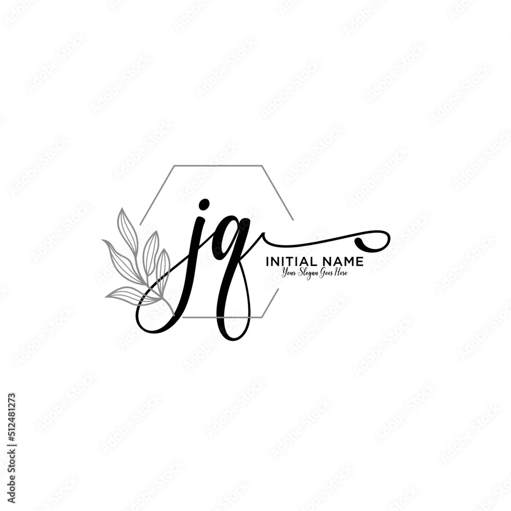 Initial letter JQ beauty handwriting logo vector Initial letter JQ beauty handwriting logo vector