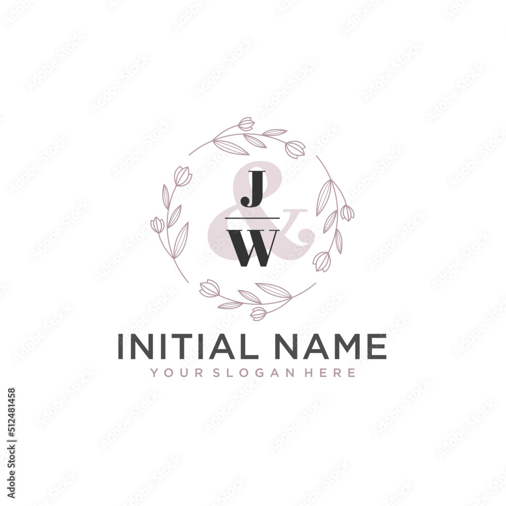 Initial letter JW beauty handwriting logo vector Initial letter JW beauty handwriting logo vector