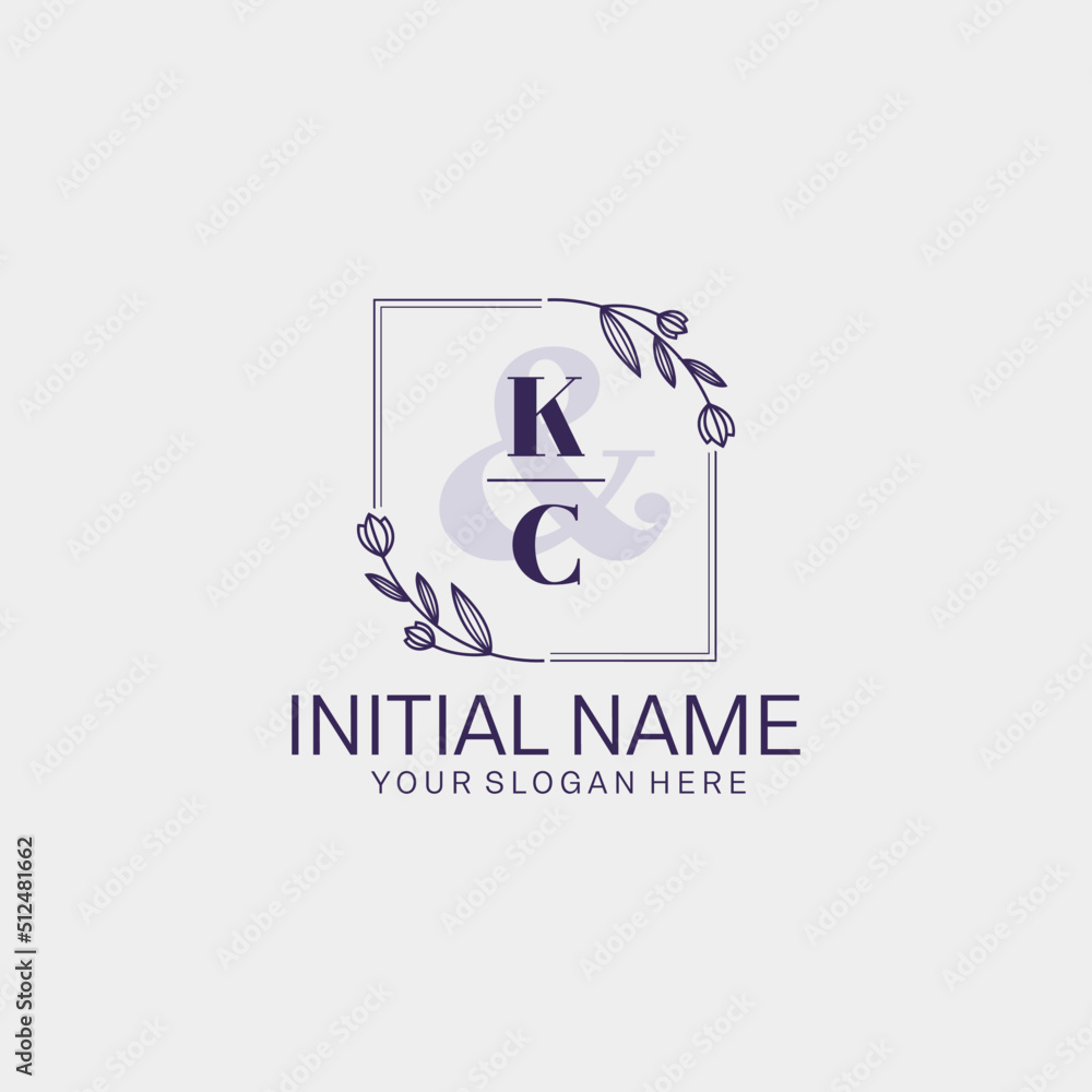 Initial letter KC beauty handwriting logo vector Initial letter KC beauty handwriting logo vector