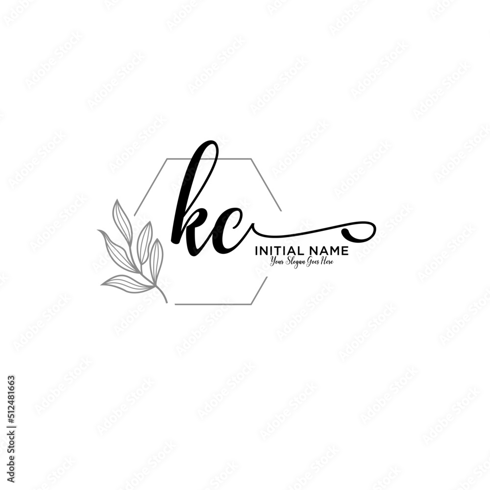 Initial letter KC beauty handwriting logo vector Initial letter KC beauty handwriting logo vector