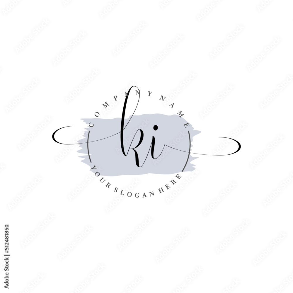 KI Initial handwriting logo vector. Hand lettering for designs. KI Initial handwriting logo vector. Hand lettering for designs.