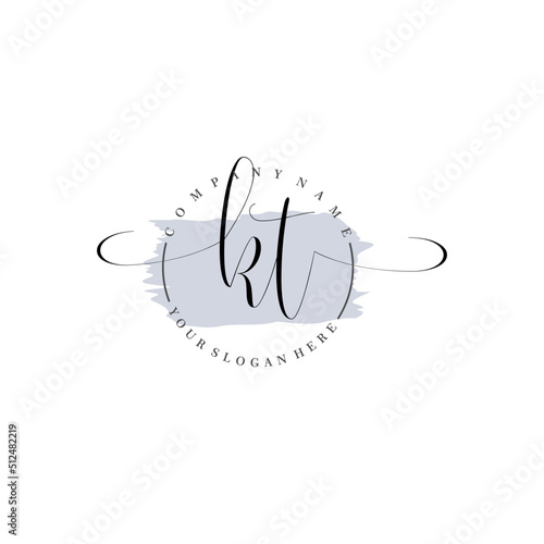 KT Initial handwriting logo vector. Hand lettering for designs.