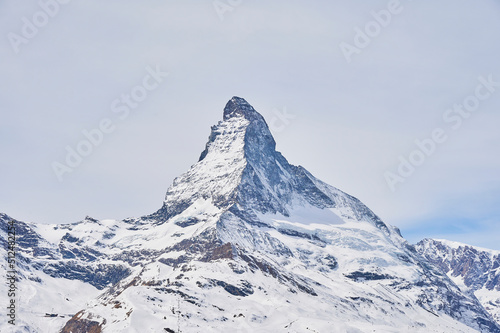 A landscape of Matterhorn mountain from Sunnegga, Zermatt