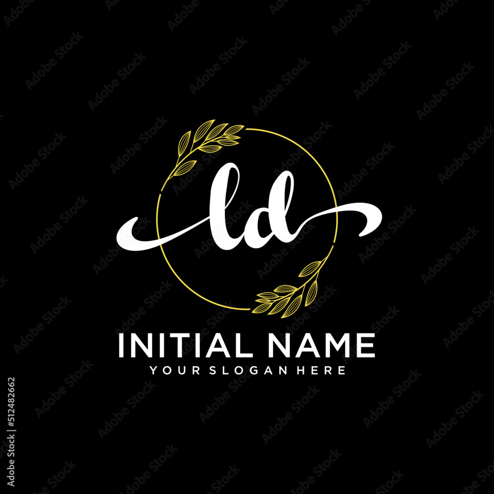 LD Initial handwriting logo vector. Hand lettering for designs. LD Initial handwriting logo vector. Hand lettering for designs.