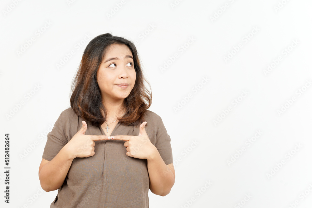 Thinking gesture of Beautiful Asian Woman Isolated On White Background Thinking gesture of Beautiful Asian Woman Isolated On White Background