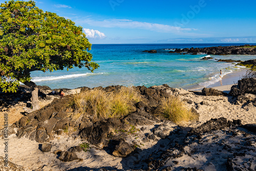 The Shore of Manini'owali Beach and Kua Bay, Kekaha Kai, State Park, Hawaii Island, Hawaii, USA photo