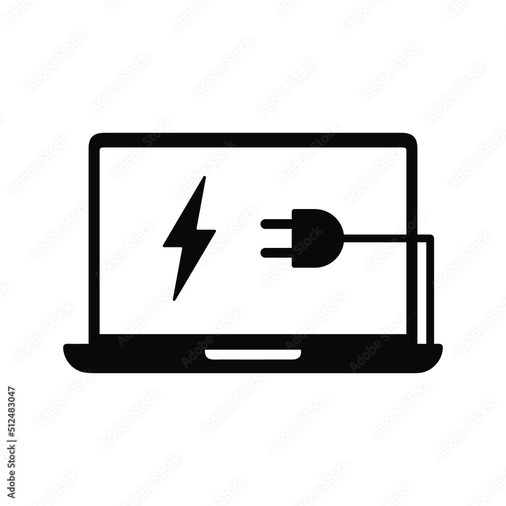 Laptop charging icon. vector illustration Laptop charging icon. vector illustration