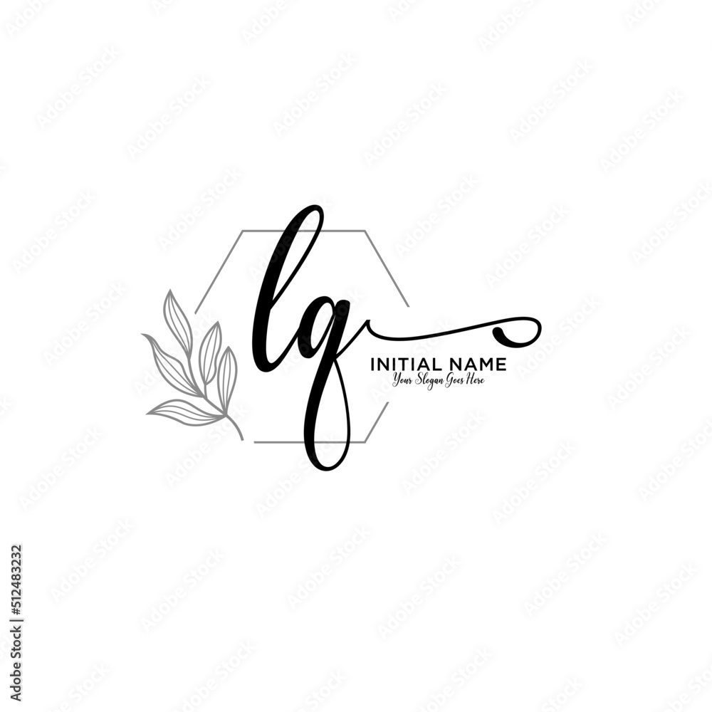 Initial letter LQ beauty handwriting logo vector Initial letter LQ beauty handwriting logo vector