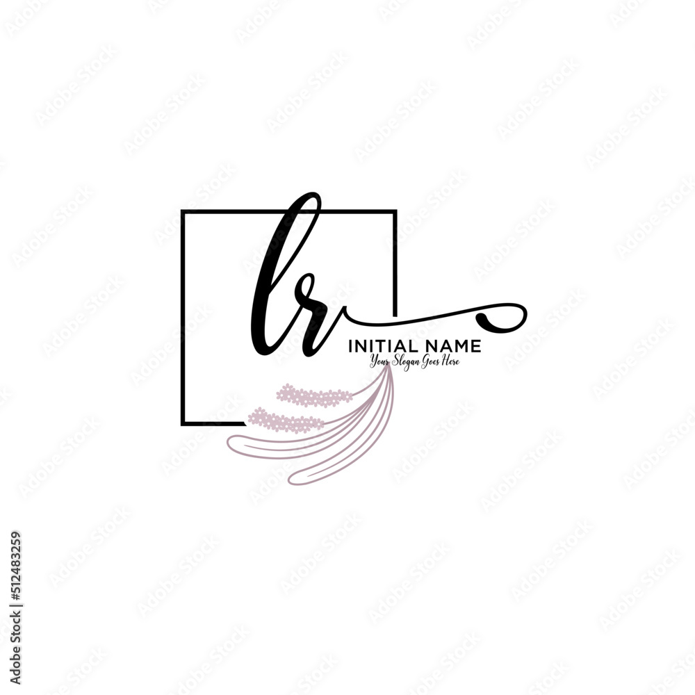 Initial letter LR beauty handwriting logo vector Initial letter LR beauty handwriting logo vector