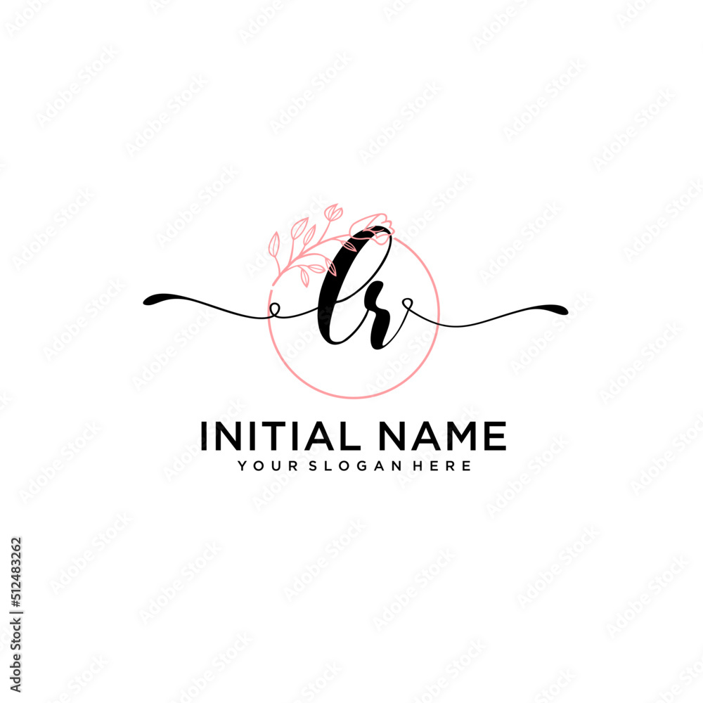 Initial letter LR beauty handwriting logo vector Initial letter LR beauty handwriting logo vector
