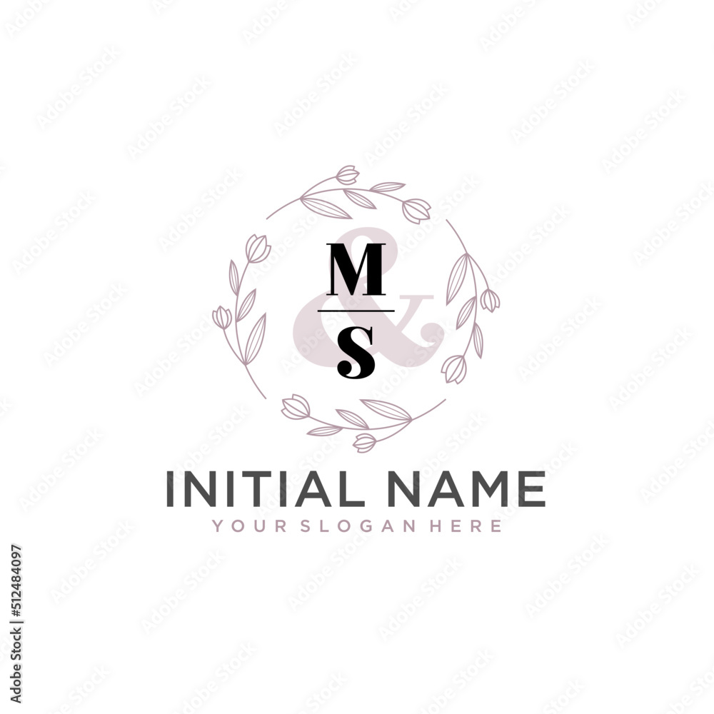 Initial letter MS beauty handwriting logo vector Initial letter MS beauty handwriting logo vector