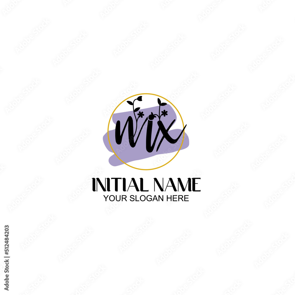 Initial letter MX beauty handwriting logo vector