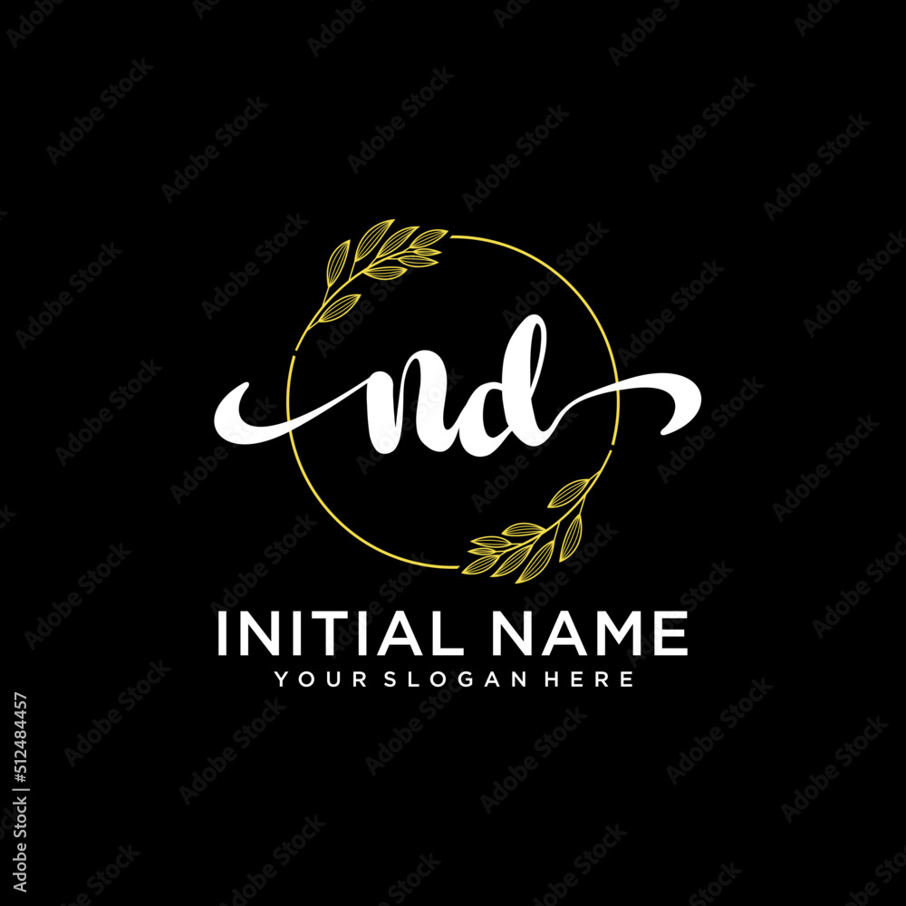 ND Initial handwriting logo vector. Hand lettering for designs. ND Initial handwriting logo vector. Hand lettering for designs.