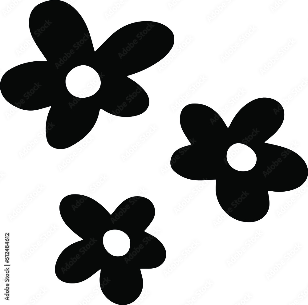 set of Flowers silhouette symbol vector design on a white background. eps 10.