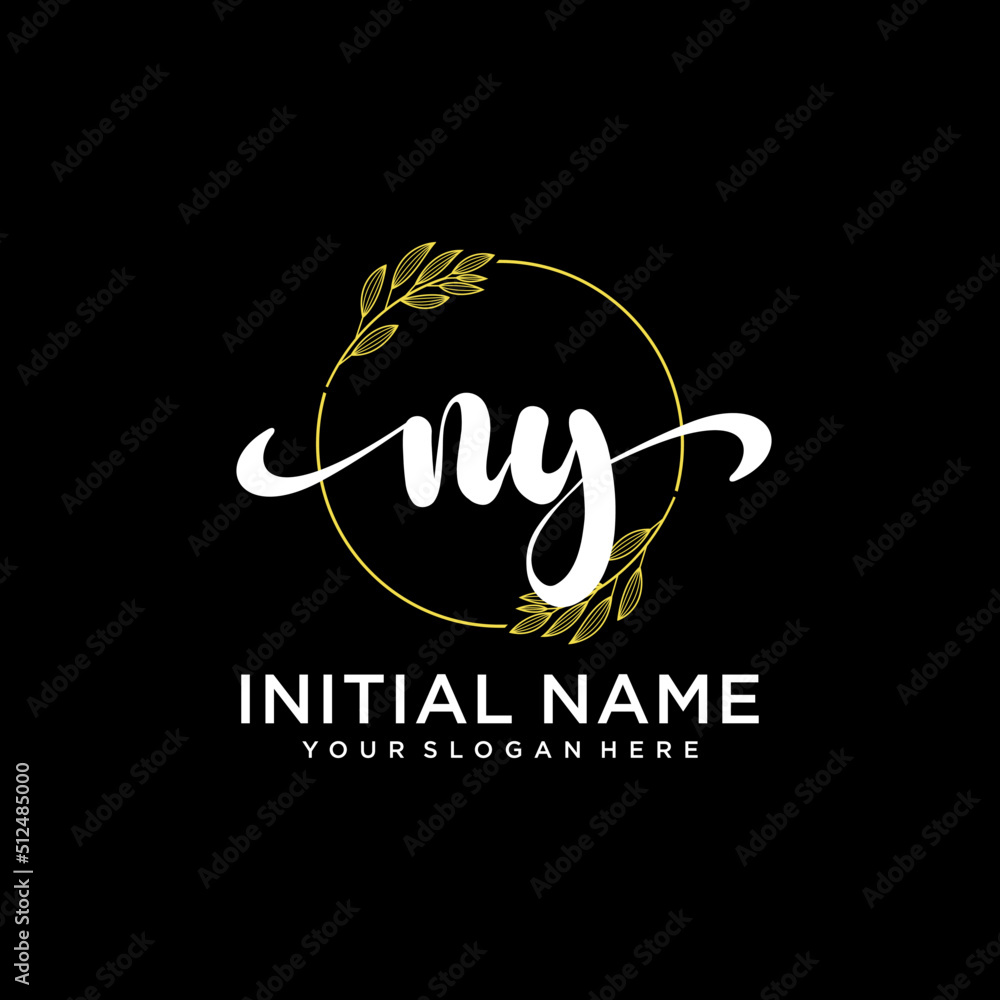 NY Initial handwriting logo vector. Hand lettering for designs. NY Initial handwriting logo vector. Hand lettering for designs.