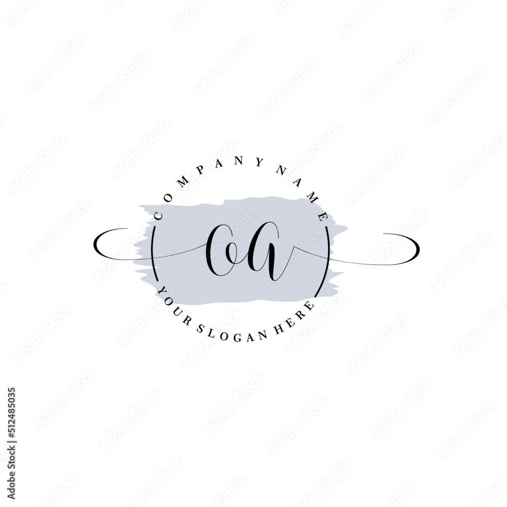 Obraz premium OA Initial handwriting logo vector. Hand lettering for designs.